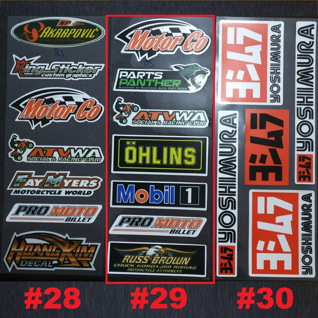 [P2]Tem dán xe vỉ 6 sticker full logo chống thấm nước