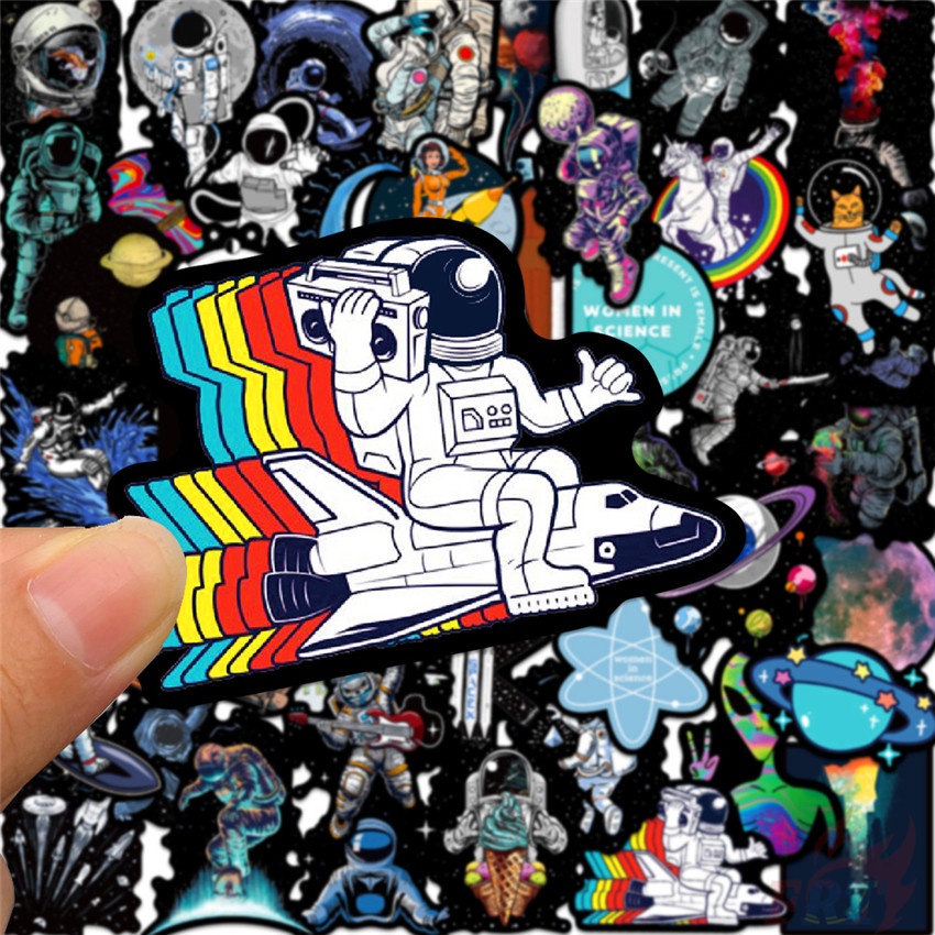 ❉ Outer Space Series 01 Classical Black &amp; White Stickers ❉ 50Pcs/Set DIY Fashion Waterproof Mixed Doodle Decals Stic