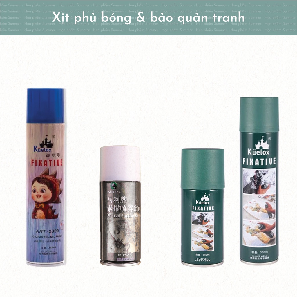 Xịt phủ bóng và bảo quản tranh 180ml/300ml