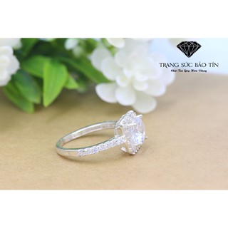 Nhẫn Bạc nữ mặt vuông Bạc Ta Bảo Tín