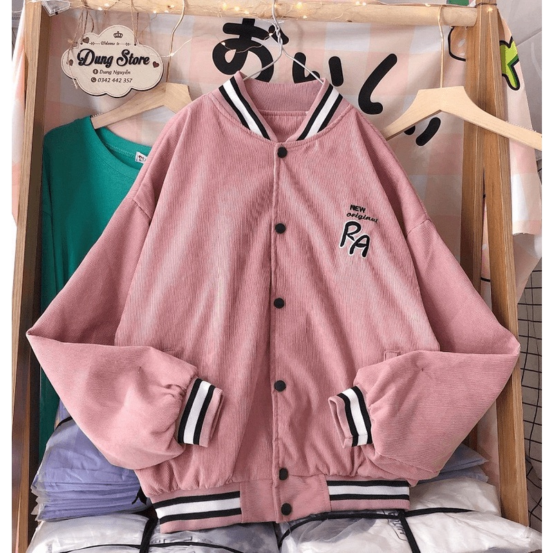 Áo khoac bomber nhung tăm RA [ HÌNH THẬT SẢN PHẨM ] siêu đẹp  - ĐĂNG QUANG FASHION