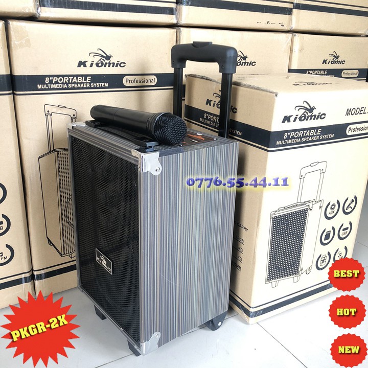 Loa Kéo Karaoke Bluetooth Kiomic Q8 Pro Tặng Micro Không Dây Hát Siêu Hay Mẫu Mới 2020
