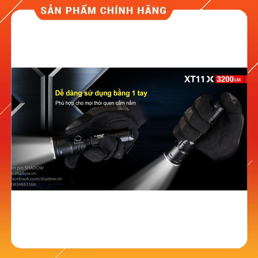 [BH 5 NĂM] Đèn pin và đèn sạc KLARUS XT11X - Độ sáng 3200lm chiếu xa 283m công tắc tác chiến đuôi sạc USB