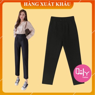 Quần Baggy Nữ Công Sở Cạp Cao 2 Khuy [HÀNG XỊN] Kiểu Dáng Quần Tây Nữ Lưng Cao Vải Tuyết Mưa - Phối Áo Sơ Mi Cực Xinh