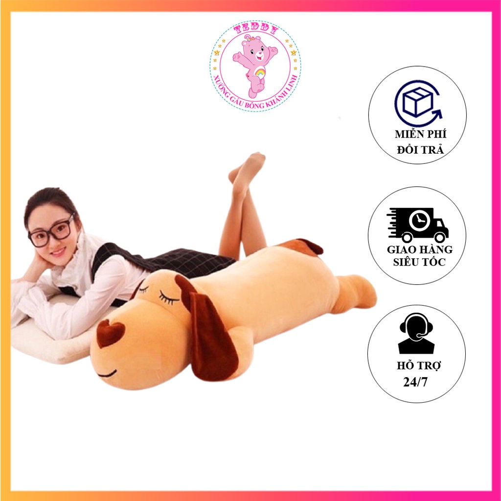 Gấu Bông Chó Ngủ Mũi Tim Siêu To Khổng Lồ Size 1M Hàng Cao Cấp Xuất Dư Siêu Thị