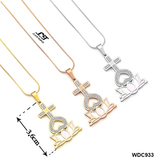 Dây chuyền Thiên Tâm đính đá đế hoa sen may mắn WDC933