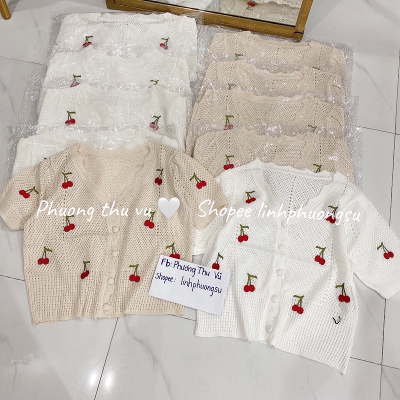 🍒 Áo len mongtoghi thêu chery phong cách vintage chất Loại 1