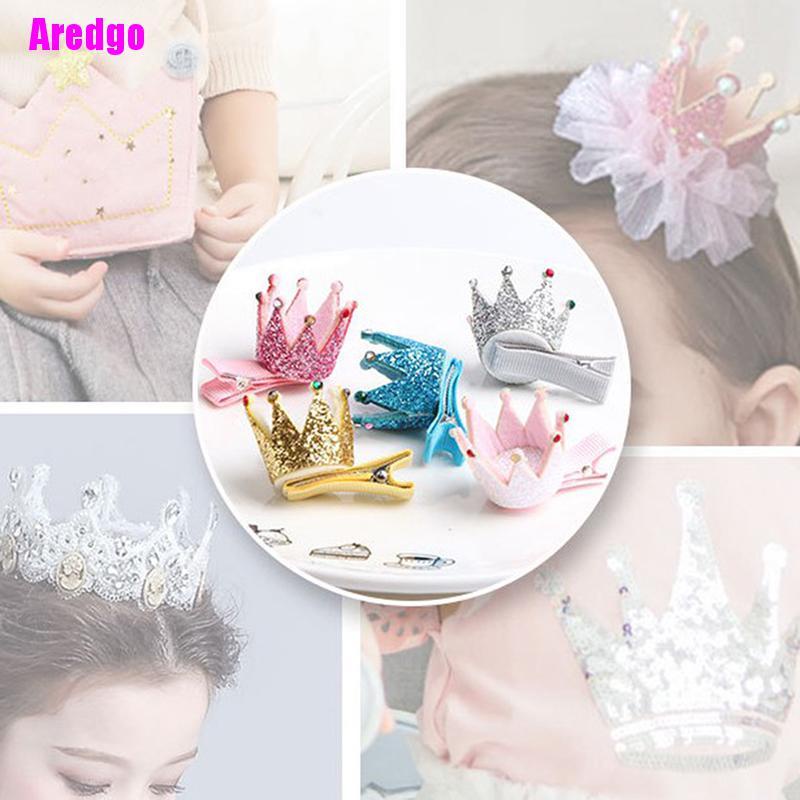 Kẹp tóc trang trí vương miện lấp lánh mini đáng yêu dành cho trẻ em