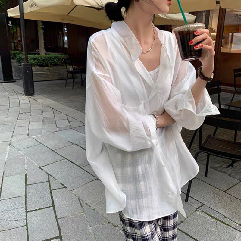 Áo sơ mi nữ xuyên thấu