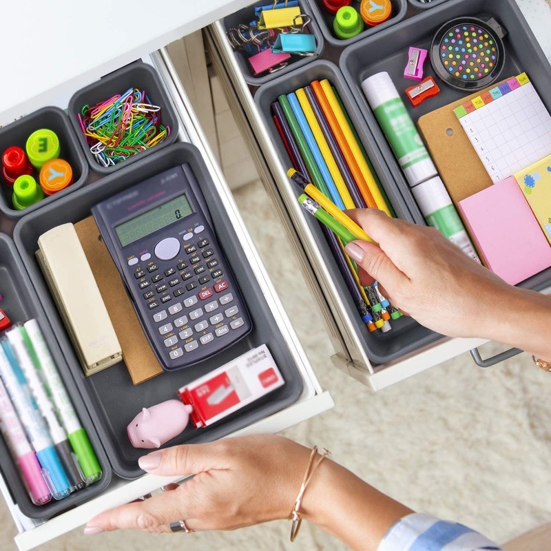 Bộ 8 hộp đựng đồ 3 kích thước khác nhau sử dụng tiện lợi đựng trong tủ kéo đa năng cho nhà bếp/phòng tắm/văn phòng