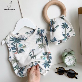 Bộ ba lỗ bé trai cotton xước mềm siêu thấm mồ hôi 1 đến 5 tuổi chất cotton Be Bé Store 8 đến 20kg BH BL02