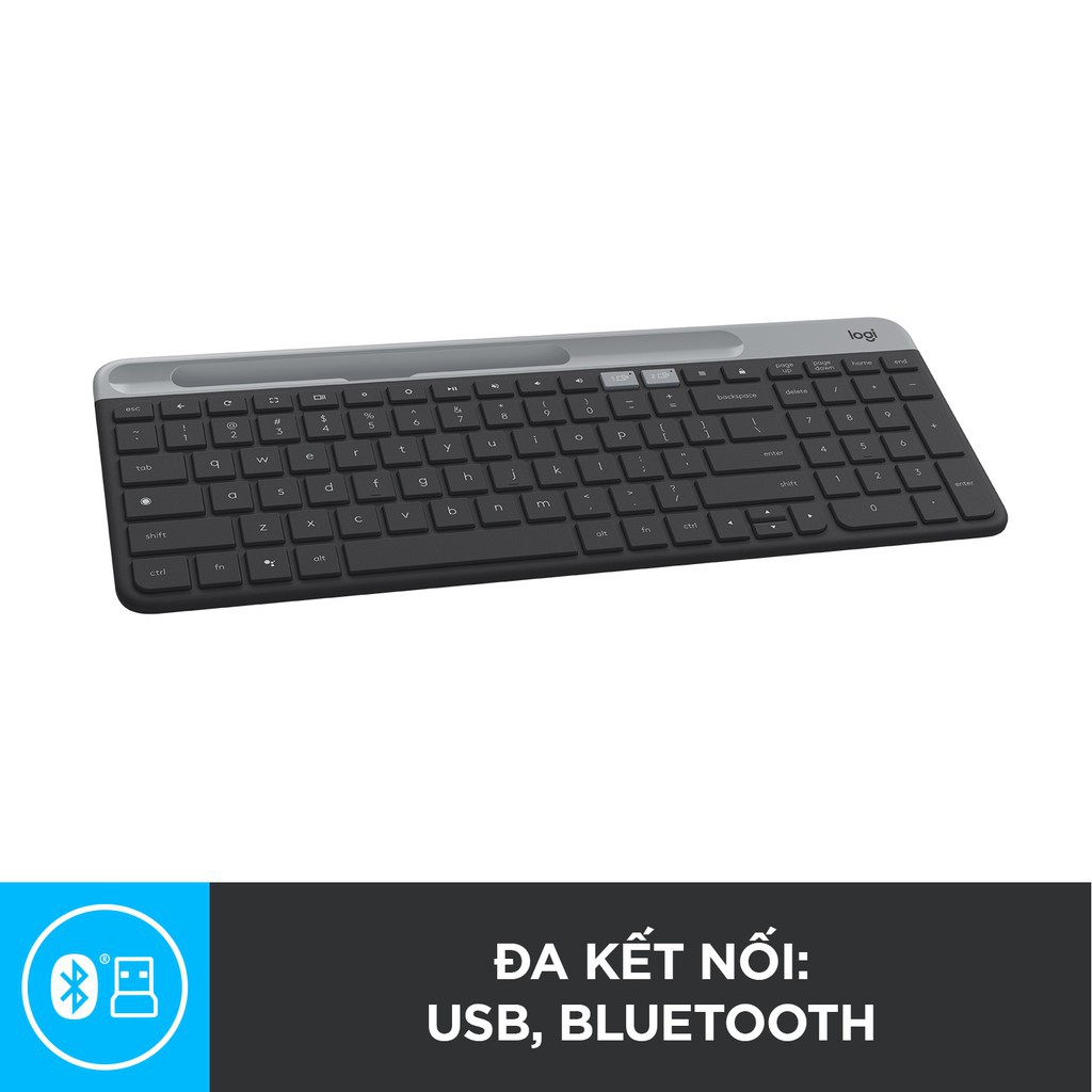 Bàn phím không dây bluetooth Logitech K580 Slim Multi device - Kết nối đa thiết bị - Bluetooth USB Unifying