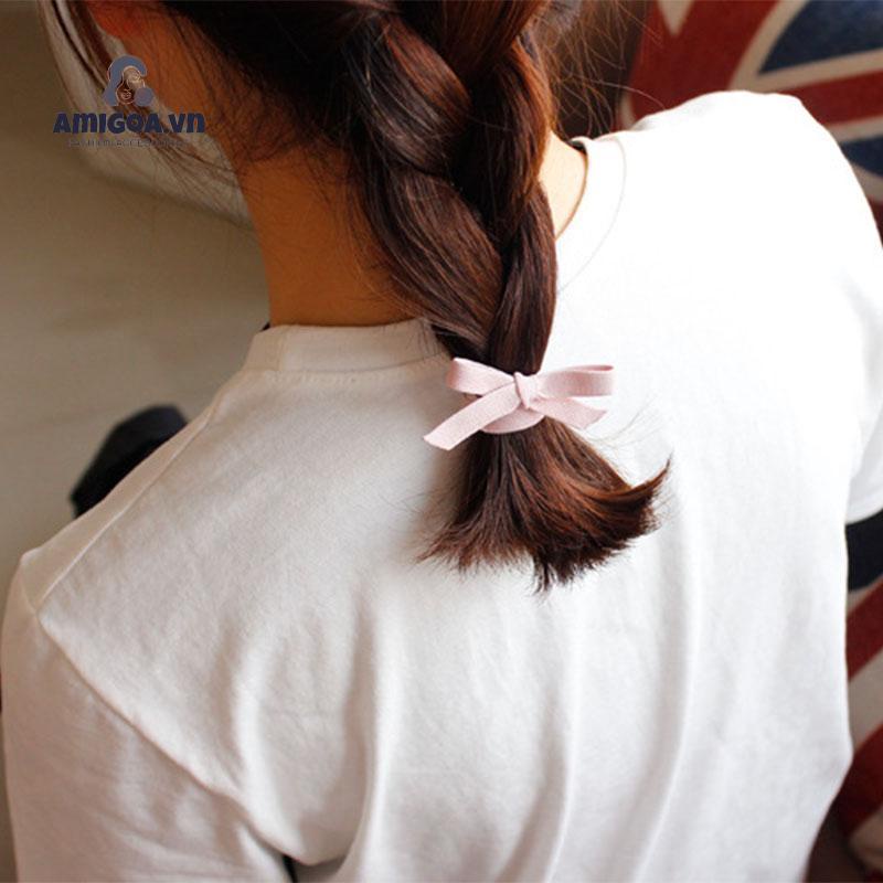 Dây Cột Tóc Cao Su Thắt Nơ Đơn Giản Thời Trang Cho Nữ