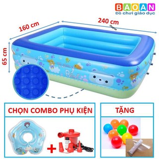 Bể bơi cỡ lớn 2m4 3 tầng đáy 2 lớp chống trượt
