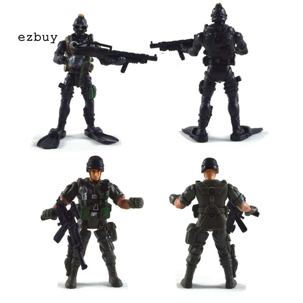 【EY】6Pcs/Set Military Force Army Soilder Assembly Model Mini Action Figures Kids Toy