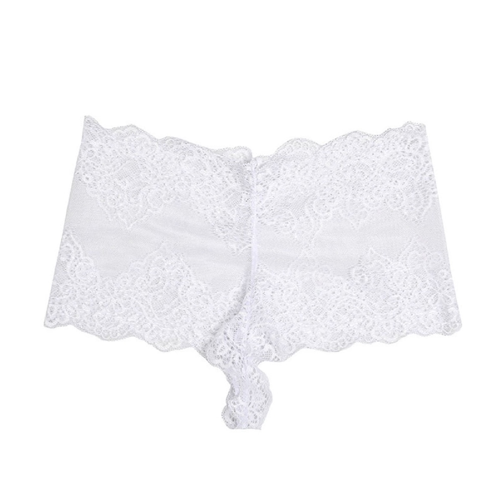 Quần Lót Cotton Ren Hoa Lưng Cao Xuyên Thấu Quyến Rũ Cho Nữ