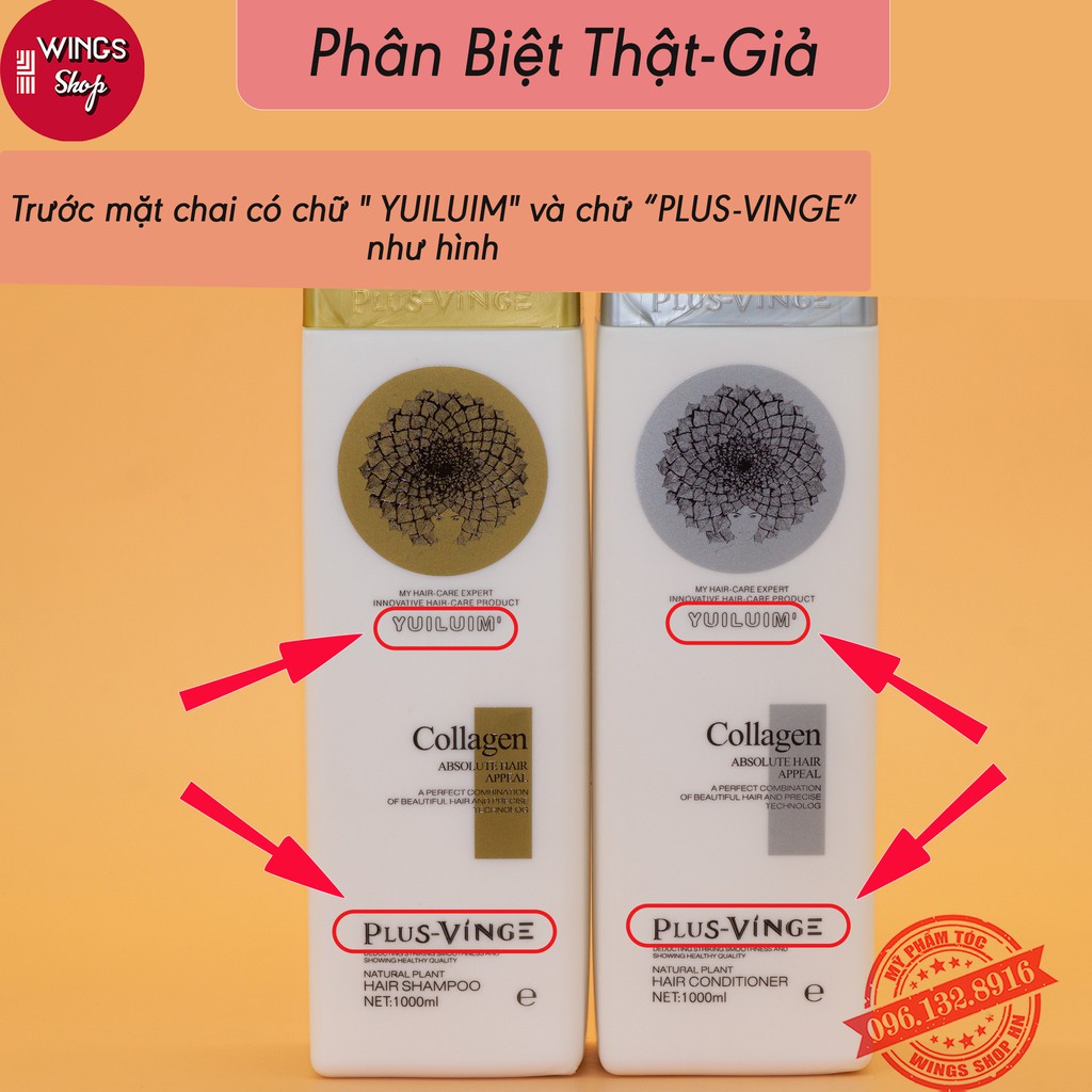 🛑FreeShip🛑 Cặp Dầu Gội Xả Collagen Vinge 1000ML| Ngăn Rụng Tóc,Giảm Rụng Tóc,Phục Hồi Tóc Hư Tổn | Hàng Chính Hãng Ý