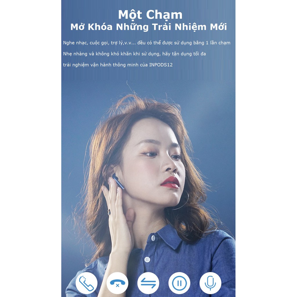 Tai Nghe Bluetooth 5.0 inPods i11 i12 Cảm Biến Chạm kèm hộp sạc mẫu mới nhất | BigBuy360 - bigbuy360.vn