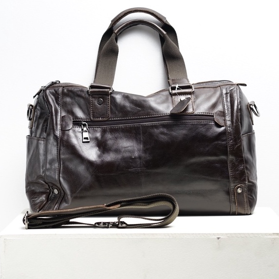 Túi Xách Da Bản To 1026 Full Leather Màu Nâu Đậm  tiện dụng thời trang phong cách vintage cổ điển BH 6 tháng