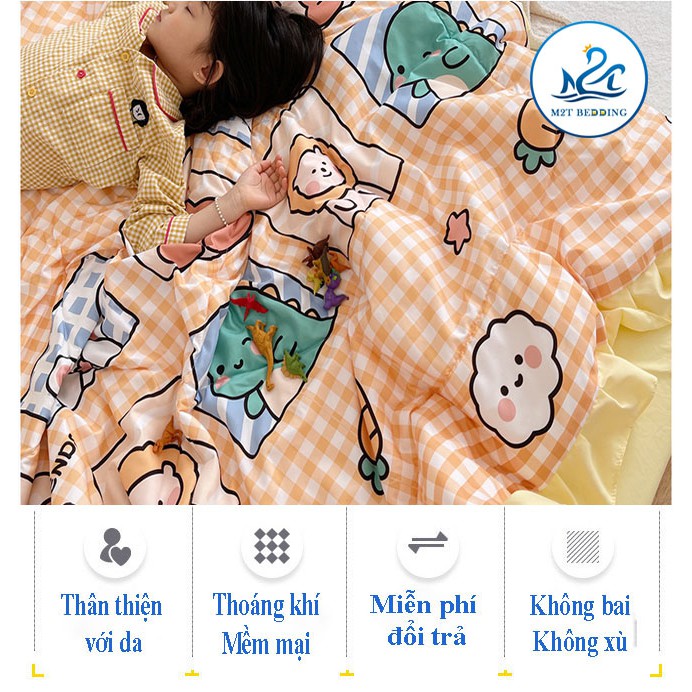 Bộ chăn ga gối Cotton Đũi Bèo M2T bedding chăn ga Hàn Quốc miễn phí bo chun drap ga giường