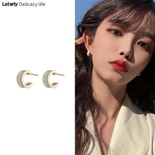 Đôi khuyên tai hình chữ C đính đá thời trang cho nữ