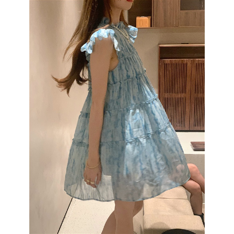 Đầm Công Chúa Tay Bay Dáng Rộng Thời Trang Mùa Hè Phong Cách Hàn Quốc Ngọt Ngào