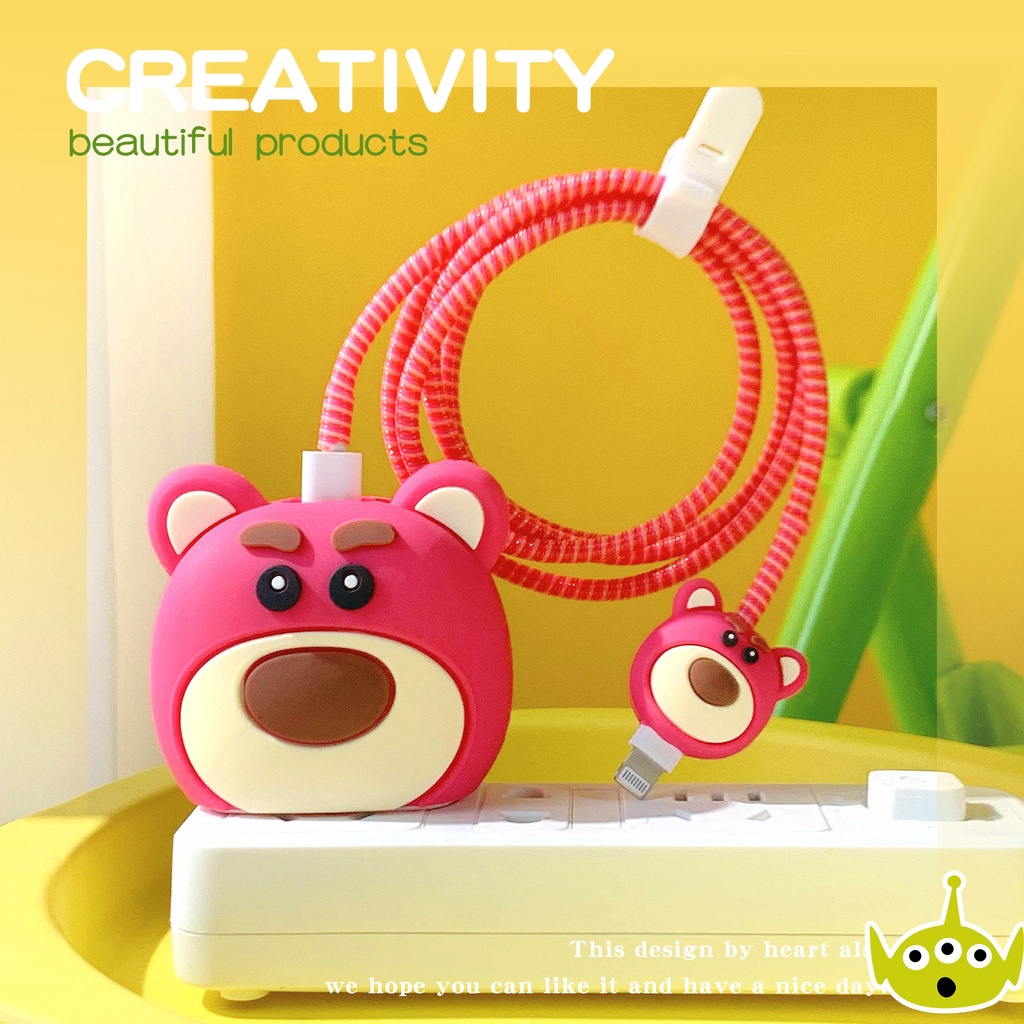 Phụ Kiện Bảo Vệ Dây Cáp Sạc Họa Tiết Hoạt Hình Cho iphone 18w 20w 11 12 13 pro max