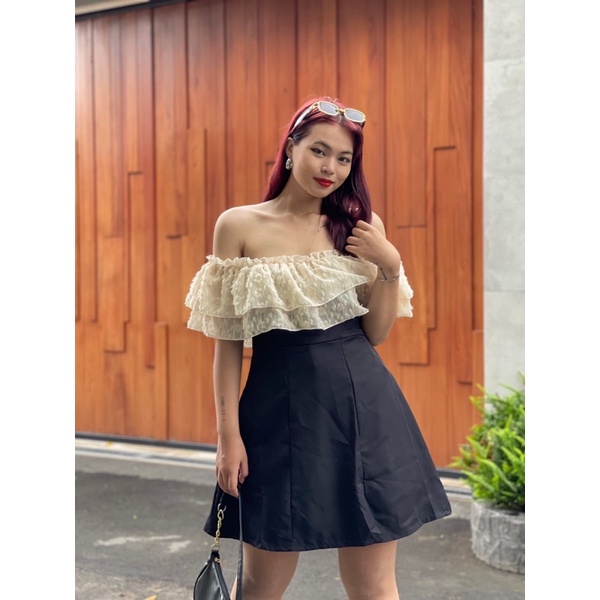 VÁY TRỄ VAI BÈO PHỐI MÀU ANGEL DRESS BIGSIZE