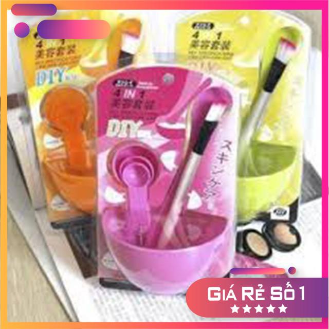 Bộ Dụng Cụ Chén Cọ Muỗng Trộn Mặt Nạ Đắp Mặt Tại Nhà 4in1 Tiện Lợi- Spa Tại Nhà