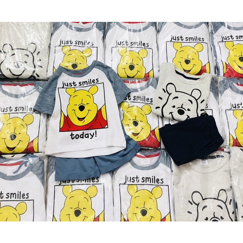 Set 2 bộ short gấu Poo bé trai