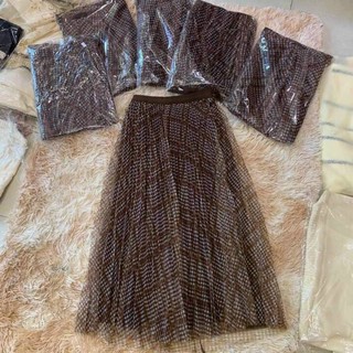 [Mã FASHIONGREEN15 giảm 10% tối đa 30K đơn 99K] Chân váy voan kẻ nhỏ hàng QC