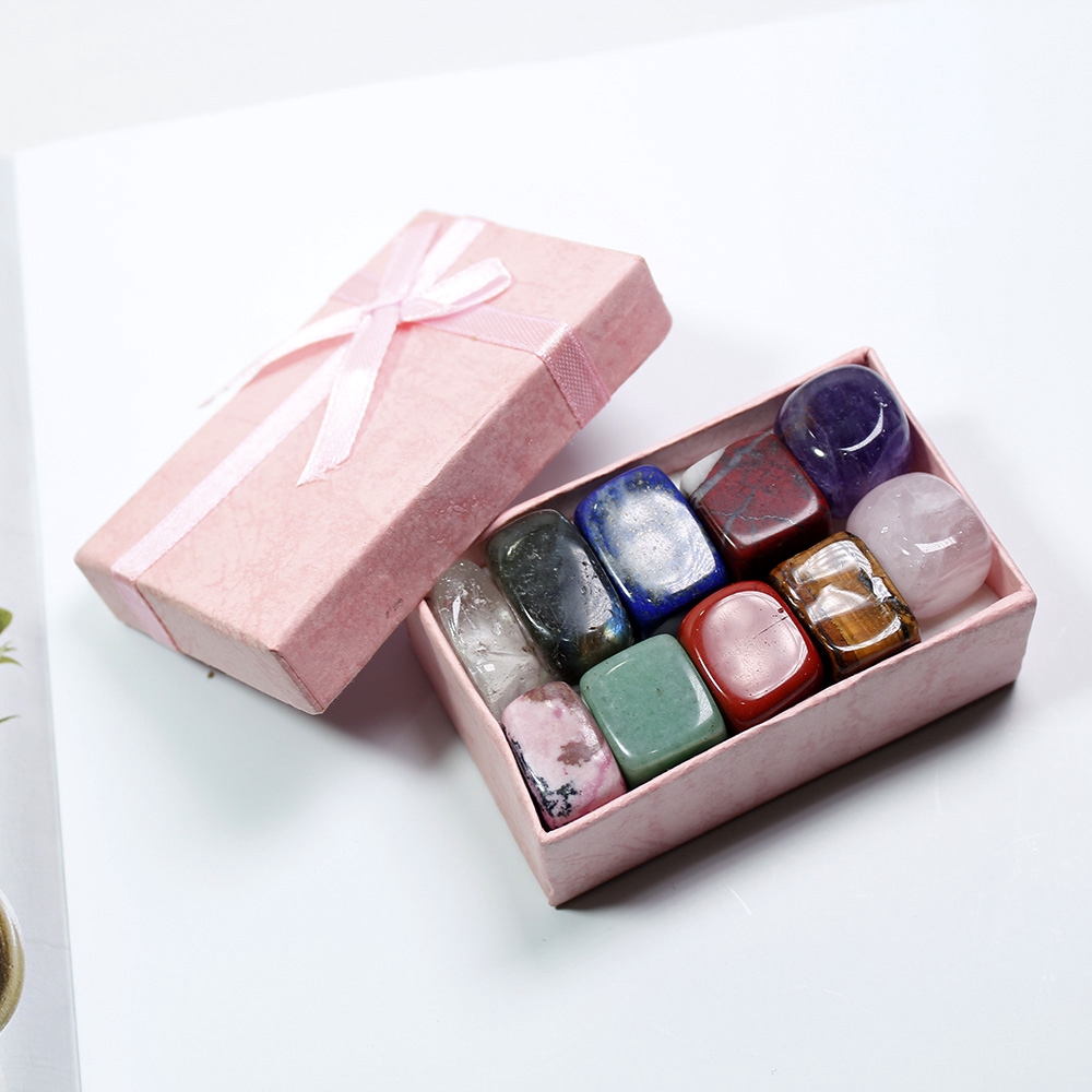 CONOPERY Hộp 10 Viên Đá Khoáng Chất Tự Nhiên Dùng Để Chữa Lành Tâm Linh