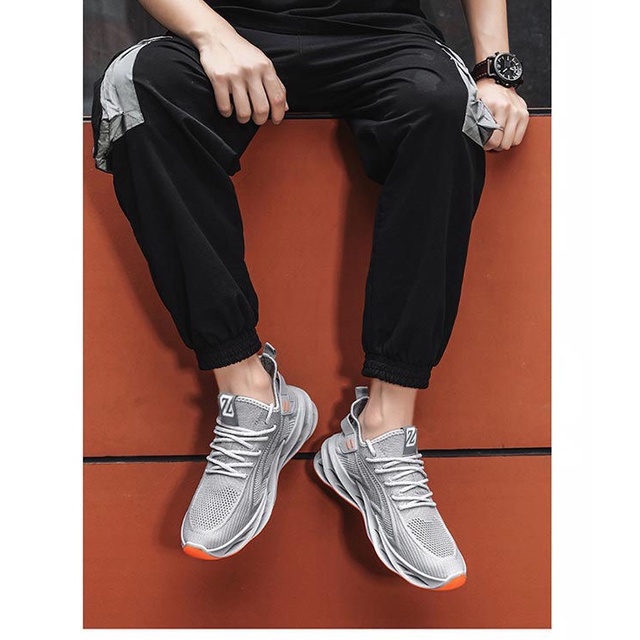 Giày thể thao nam sneaker Đế Xoắn Xám DF3 thoáng khí mới về