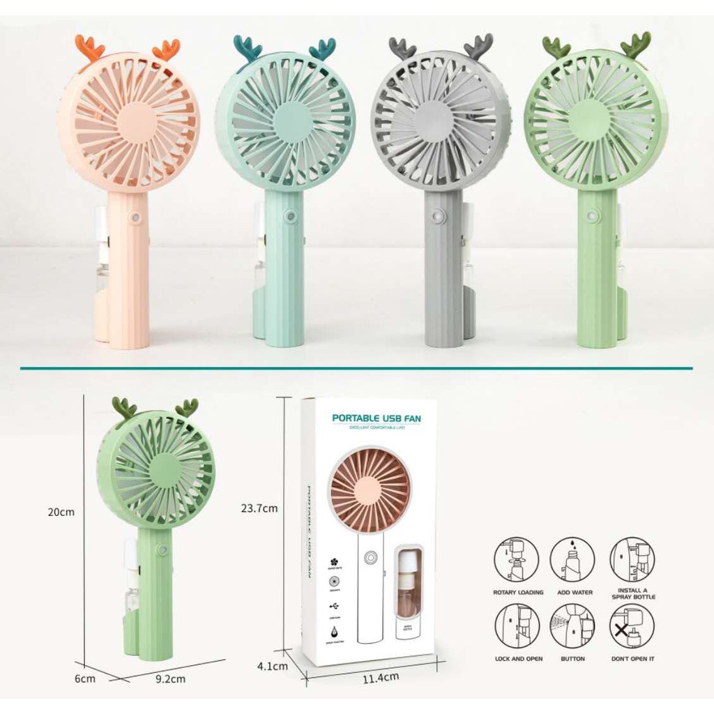 Quạt Phun Sương Cầm Tay Mini - Quạt Cầm Tay Mini Có Tích Hợp Chế Độ Phun Làm Mát Giải Nhiệt Mùa Hè | BigBuy360 - bigbuy360.vn