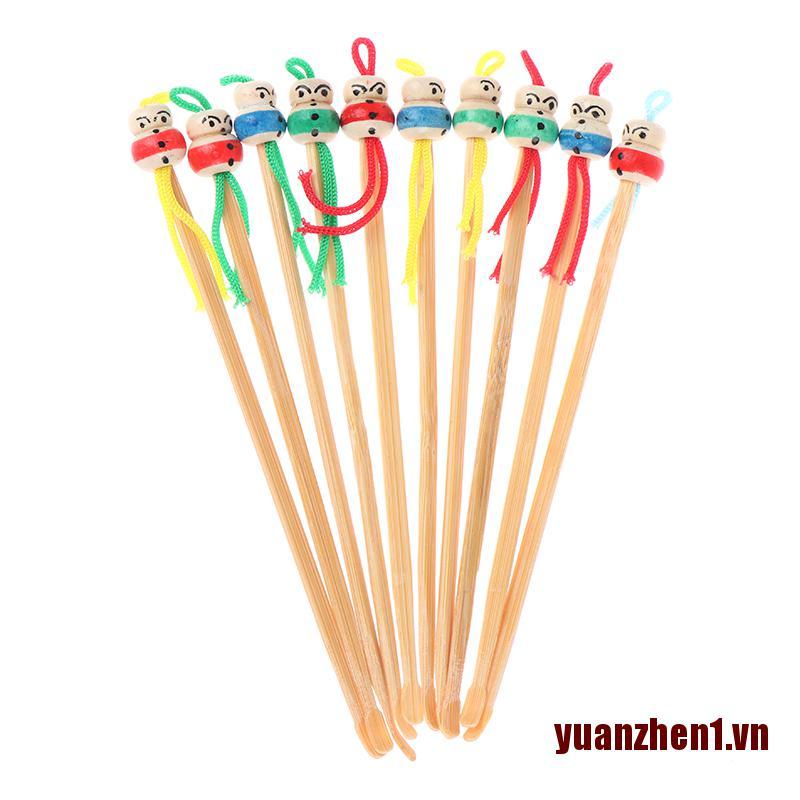 Set 10 Dụng Cụ Lấy Ráy Tai Mini Bằng Gỗ Tre