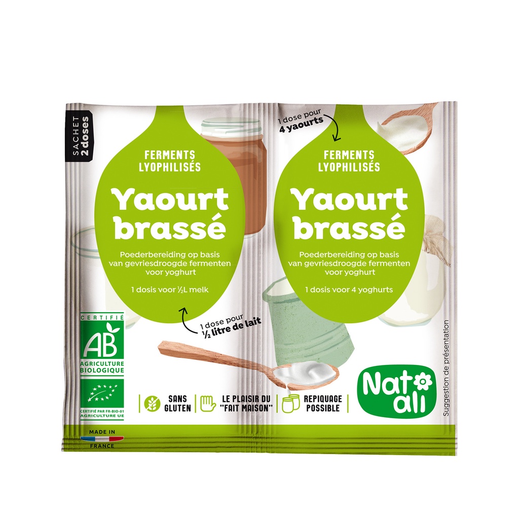 Men làm sữa chua yaourt hữu cơ natali 2x6g