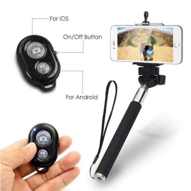 Điều khiển chụp hình bluetooth thông minh dành cho IOS và Android ( phụ kiện cho cây live stream, đèn make)