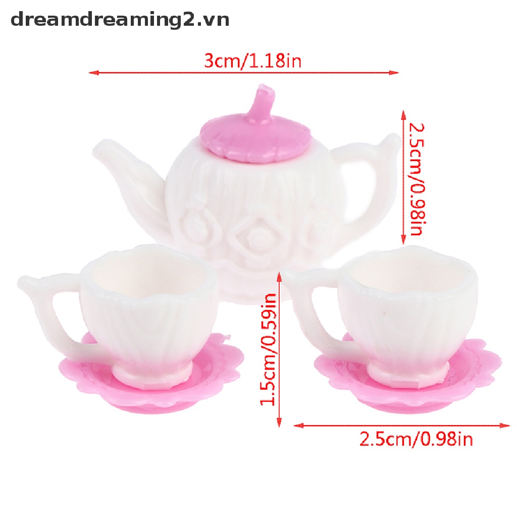 Ám trà và tách cà phê 3 món cho nhà búp bê