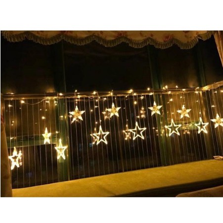 [GIÁ HỦY DIỆT] Set 12 dây đèn led trang trí hình sao dạng mành