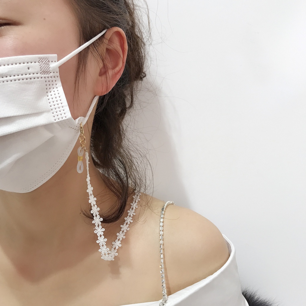 Dây Đeo Khẩu Trang Phối Ren Chống Thất Lạc Kèm Móc Khóa