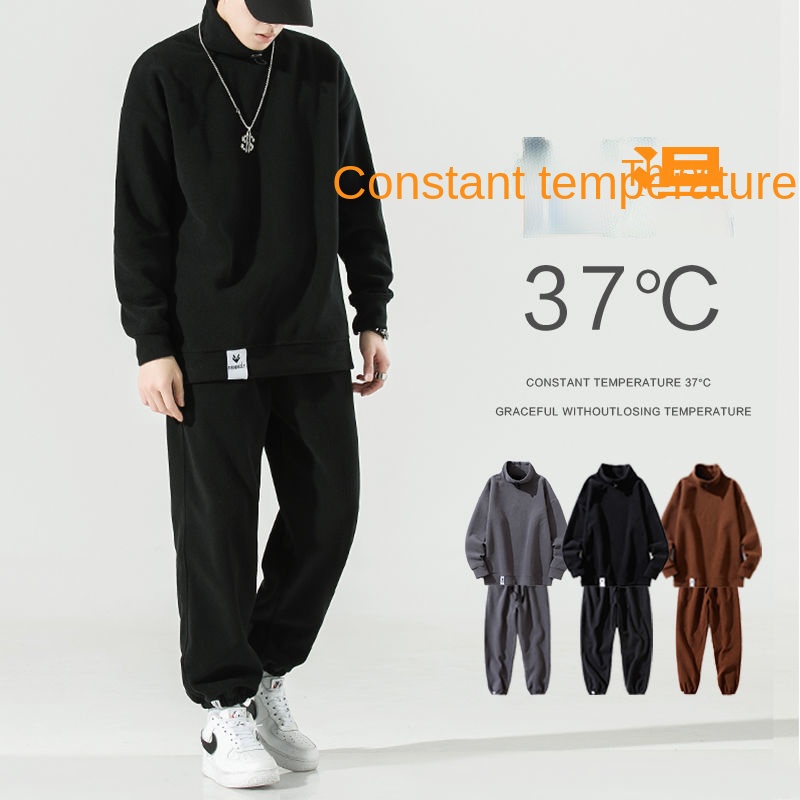 Bộ Đồ Thể Thao Lót Nhung Lông Cừu Giữ Ấm Phong Cách Hàn Quốc Mới Cho Nam