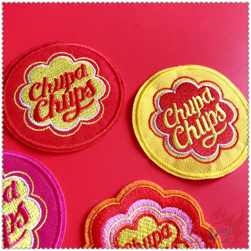 ✿ Thương Hiệu Thời Trang: Chupa Chups Sắt Trên Vá ✿ 1 Sticker Ủi Thêu Hình Huy Hiệu