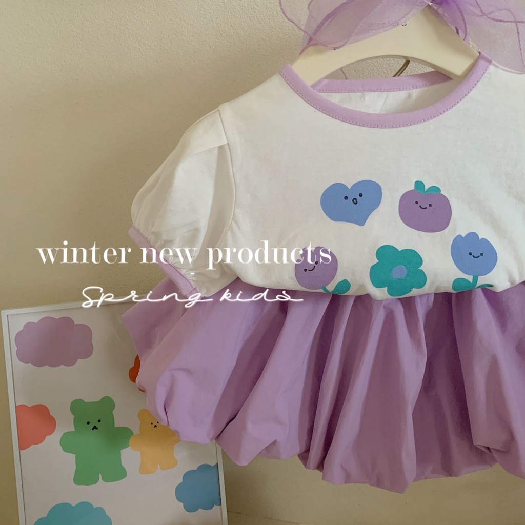 Set Áo Thun Ngắn Tay In Hoa + Quần Short Thời Trang Hè Hàn Quốc Mới Cho Bé Gái