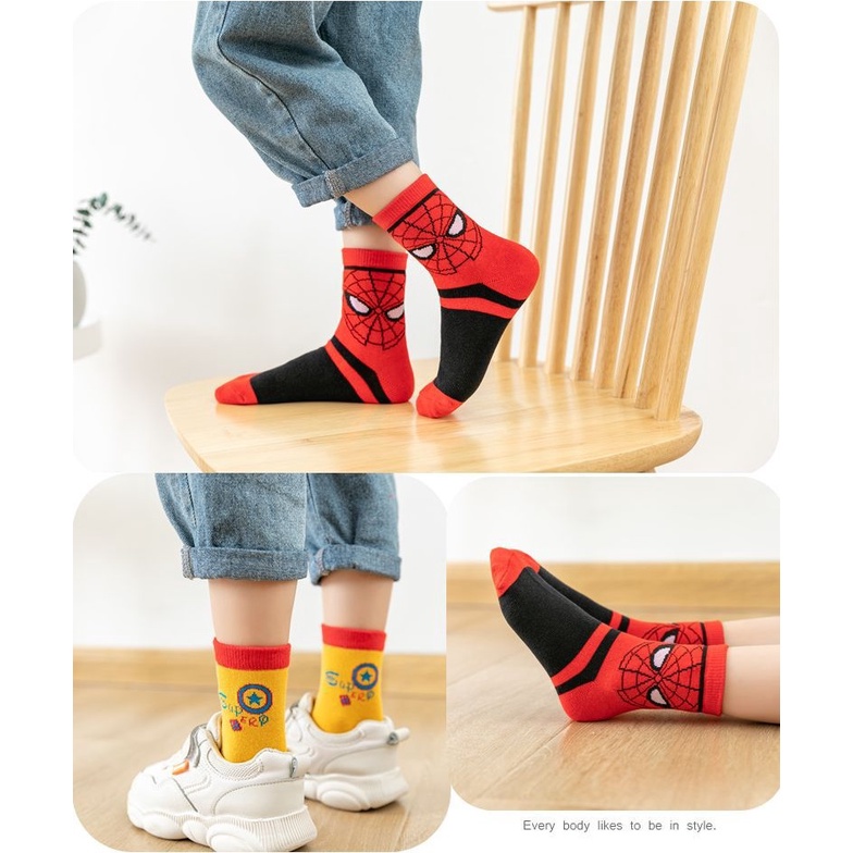 Set 5 Đôi Tất Hoạ Tiết Siêu Nhân Phong Cách Hàn Quốc Cho Bé Trai 1 - 12 tuổi