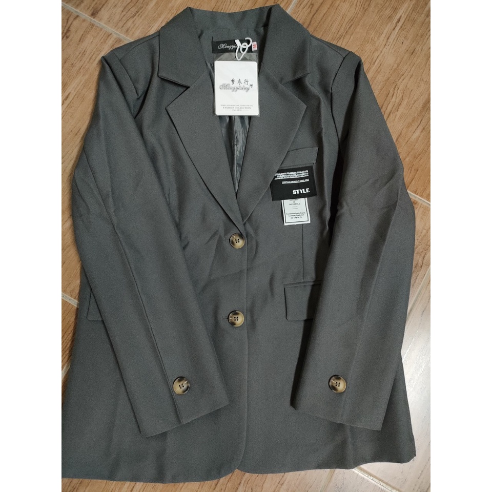 Sẵn Đen 2-SẢnh thật 6 hình cuối-2W507.Áo blazer Unisex thiết kế phong cách Hàn Quốc