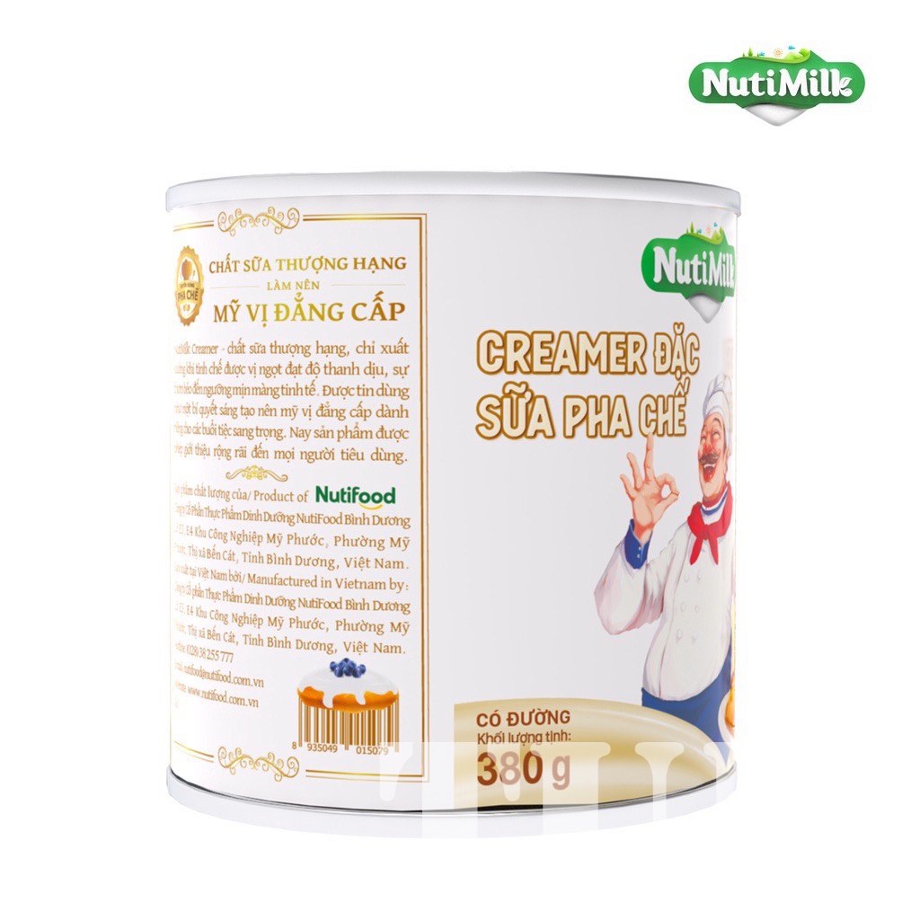 Creamer Nuti 380G, Sữa Đặc Có Đường Nuti Lon Trắng 380-TUH