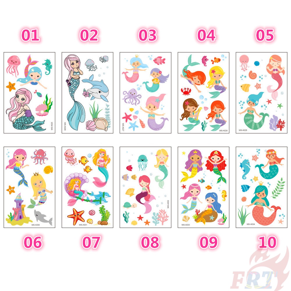 1 Tờ ❤ Hình Xăm Dán Tạm Thời Hình Nàng Tiên Cá Đẹp Mắt ❤ Hình Xăm Dán Tạm Thời Chống Nước Quyến Rũ