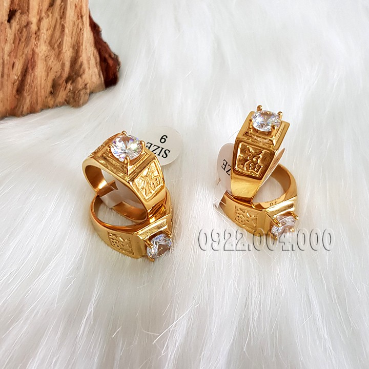 Nhẫn nam mặt đá xoàn trắng NZ1428