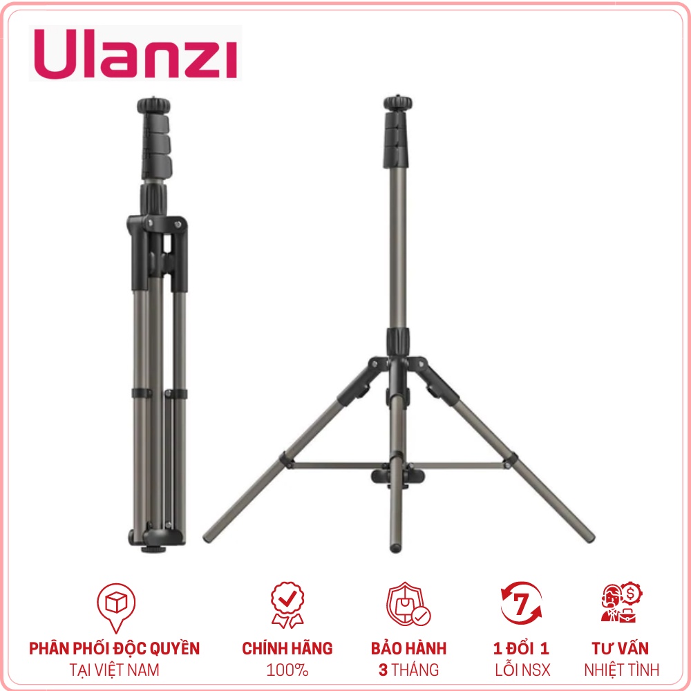 ULANZI MT-39 - HÀNG CHÍNH HÃNG - Chân Tripod có thể kéo dài 190cm, hỗ trơ xoay 360° (Không gồm ngàm kẹp đ.thoại)