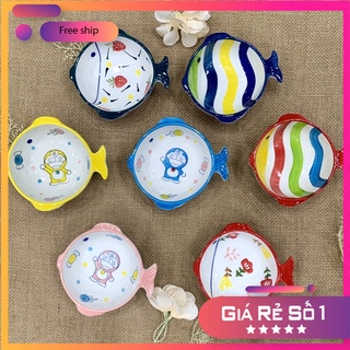 Bát Ăn Cơm Đĩa Sứ Chén Dĩa Sứ Dễ Thương Hình Cá Cute Bát Đĩa Decor Cao Cấp V50